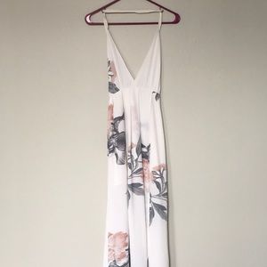 White floral maxi dress